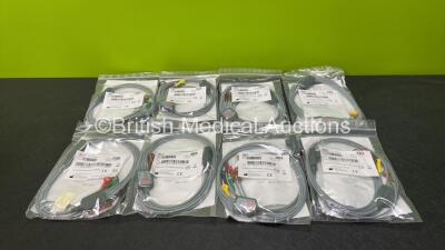 8 x Physio-Control REF 11111-000023 12 Lead ECG Leads