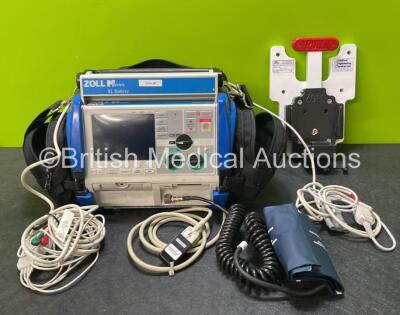 Zoll M Series XL Battery Biphasic 200 Joules Max Defibrillator Including Pacer, ECG, SpO2 and Printer Options with Wall Bracket, SpO2 Finger Sensor, Paddle Lead, BP Cuff and ECG Lead (No Power)