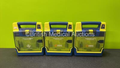 3 x Cardiac Science Powerheart AED G3 Automated External Defibrillators (Untested Due to No Batteries)