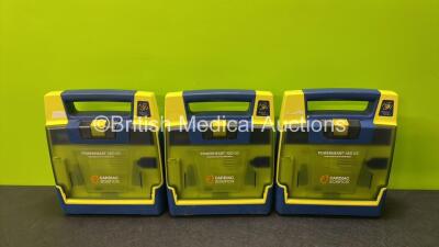 3 x Cardiac Science Powerheart AED G3 Automated External Defibrillators (Untested Due to No Batteries)