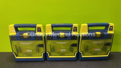 3 x Cardiac Science Powerheart AED G3 Automated External Defibrillators (Untested Due to No Batteries)