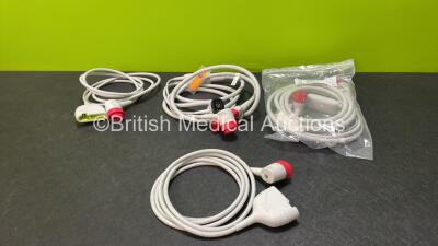 2 x Zoll Defibrillator Connector Cables REF 8000-000863-40 and 2 x Zoll Defibrillator Connector Cables REF 8009-0750