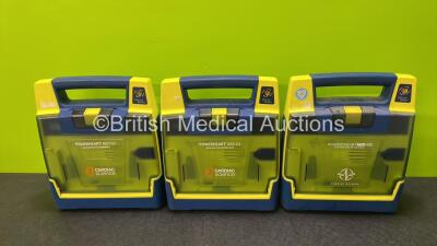 3 x Cardiac Science Powerheart AED G3 Automated External Defibrillators (Untested Due to No Batteries)