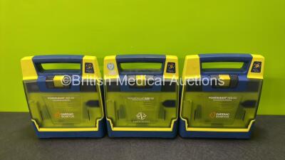 3 x Cardiac Science Powerheart AED G3 Automated External Defibrillators (Untested Due to No Batteries)