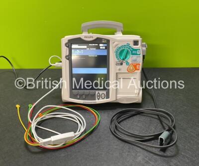 Philips Heartstart MRx Defibrillator (Powers Up) Including Pacer and ECG Options with 1 x Philips M3538A Battery, 1 x Philips M3539A Module, 1 x ECG Lead and 1 x Paddle Lead