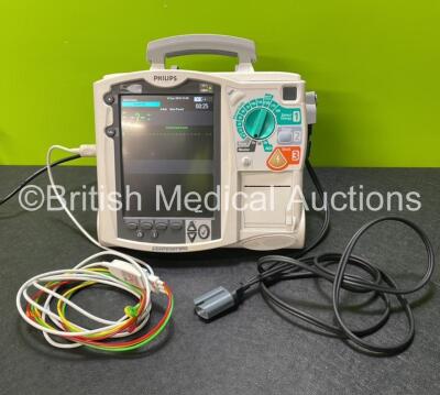 Philips Heartstart MRx Defibrillator (Powers Up) Including Pacer and ECG Options with 1 x Philips M3538A Battery, 1 x Philips M3539A Module, 1 x ECG Lead and 1 x Paddle Lead