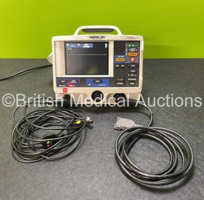 Physio Control Medtronic Lifepak 20e Defibrillator / Monitor (Powers Up with Missing Door) Including Pacer, ECG and Printer Options with 1 x Paddle Lead and 1 x 3 Lead ECG Lead *SN 43291009*