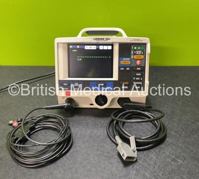 Physio Control Medtronic Lifepak 20e Defibrillator / Monitor (Powers Up with Missing Door) Including Pacer, ECG and Printer Options with 1 x Paddle Lead and 1 x 3 Lead ECG Lead *SN 44184195*