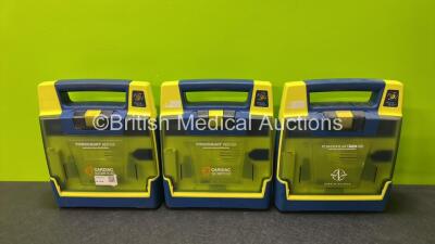 3 x Cardiac Science Powerheart AED G3 Automated External Defibrillators (Untested Due to No Batteries)