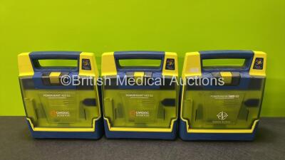 3 x Cardiac Science Powerheart AED G3 Automated External Defibrillators (Untested Due to No Batteries)