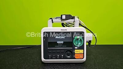 Philips Efficia DFM100 Defibrillator *Mfd 2018* Including Pacer, ECG and Printer Options Release Rev 2.0 with 1 x ECG Trunk and 1 x Paddle Lead (Powers Up)