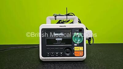 Philips Efficia DFM100 Defibrillator *Mfd 2018* Including Pacer, ECG and Printer Options Release Rev 2.0 with 1 x Paddle Lead (Powers Up)