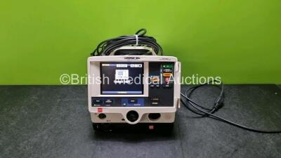 Medtronic Physio Control Lifepak 20e Defibrillator / Monitor (Powers Up) Including ECG, CO2 and Printer Options, 3 Lead ECG Lead, Paddle Lead and Code Management Module *SN 015222025*