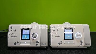 2 x ResMed Airsense 10 Autoset For Her CPAP Units with 2 x Power Supplies (Both Power Up)*SN 22181499947 / 22161273588*