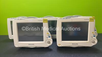 5 x Philips IntelliVue MP30 Patient Monitors (All Power Up - Cracks to Casings - See Pictures)