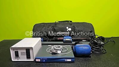 Job Lot Including 1 x Otometrics ICS Chartr 200 Ref 8-35-24201 (Powers Up), 1 x Photoflex Tripod, 1 x LB-200 Light-Bar Type 1070 Ref 8-40-00701, 1 x Otometrics Headset, 1 x Unknown Ref 8-62-41900 UPS and 1 x Power Supply *SN 306050 / 001000 / 000663*