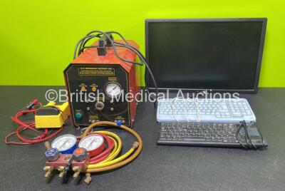 Mixed Lot Including 1 x 10-LV Refrigerant Recovery Unit, 1 x Vulcan Streamlight DC Charger Rack, 1 x Dell LCD Monitor and 2 x Keyboards