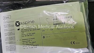 Mixed Lot Including 2 x Kyphoplasty Balloon Catheter, 3 x IN OSS Injectable Bone Substitute, 2 x Graspers and Various X-Spine Straight and Bent Rods - 9