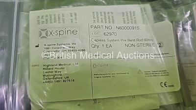 Mixed Lot Including 2 x Kyphoplasty Balloon Catheter, 3 x IN OSS Injectable Bone Substitute, 2 x Graspers and Various X-Spine Straight and Bent Rods - 12