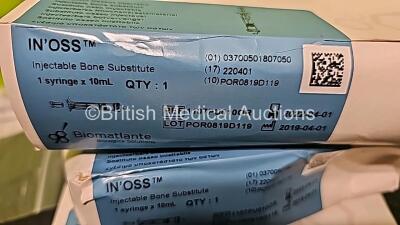 Mixed Lot Including 2 x Kyphoplasty Balloon Catheter, 3 x IN OSS Injectable Bone Substitute, 2 x Graspers and Various X-Spine Straight and Bent Rods - 16