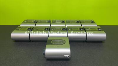 10 x ResMed S9 Autoset EPR CPAP Units with 1 x ResMed H5i Humidifier Chamber (All Missing Rear Labels - See Photos)