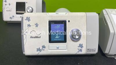 3 x ResMed Airsense 10 Autoset For Her CPAP Units (All Up with Stock Power Supply, 1 x Missing Humidifier Chamber, 2 x Missing Rear Labels - See Photos) - 4