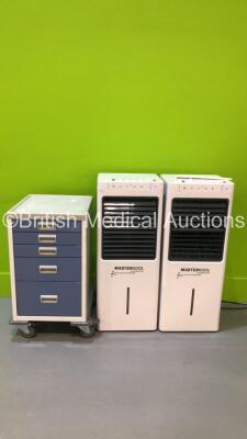 1 x Mobile Filing Cabinet and 2 x MasterKool Airconditioning Centre Units (Both Power Up)