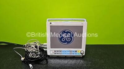 GE Carescape B40 Patient Monitor Including IBP1/IBP2, T1/T2, ECG, SpO2 and NIBP Options and Patient Monitoring Leads/Cables *Mfd 2013* (Powers Up) *SN SG213061811WA* *W*