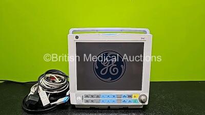 GE Carescape B40 Patient Monitor Including IBP1/IBP2, T1/T2, ECG, SpO2 and NIBP Options and Patient Monitoring Leads/Cables *Mfd 2013* (Powers Up) *SN SG213081844WA* *W*