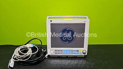 GE Carescape B40 Patient Monitor Including IBP1/IBP2, T1/T2, ECG, SpO2 and NIBP Options and Patient Monitoring Leads/Cables *Mfd 2012* (Powers Up and Damaged Case - See Photos) *SN SG212431124WA* *W*