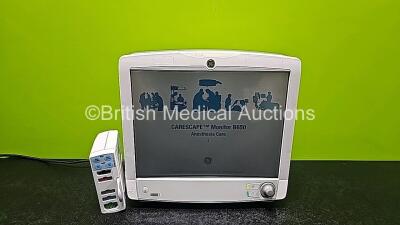 GE Carescape B650 Touch Screen Patient Monitor *Mfd 2013* (Powers Up) with 1 x GE E-PSMPW Module Including ECG, SpO2, T1, T2, P1, P2 and NIBP Options *Mfd 2011* *SN 1739995 / SEW13068333HA* *W*