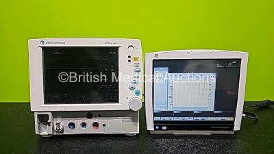 Job Lot Including 1 x Datex-Ohmeda Cardiocap/5 Patient Monitor with NIBP,ECG,SpO2,P1,P2,T1,T2 and Printer Options (Powers Up and Damaged - See Photo) and 1 x GE Carescape B450 Monitor *Mfd 2019* (Powers Up and Damaged - See Photos) *SN SS719490041HA / NA*