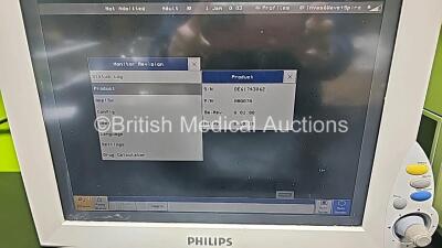 4 x Philips IntelliVue MP70 Patient Monitors (All Power Up, 1 x Missing Badge, 1 x Missing Case and All Cracked/Damaged Cases - See Photos) *SN DE84381536 / DE84381527 / DE61743062 / DE52034763* - 5