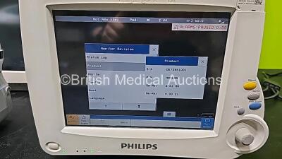 Job Lot Including 2 x Philips IntelliVue MP70 Patient Monitors (Both Power Up, Both Damaged Cases and 1 x Missing Dial - See Photos), 1 x Philips IntelliVue MP30 Touch Screen Patient Monitor (Powers Up, Missing Battery Door and Damaged Case - See Photos) - 5