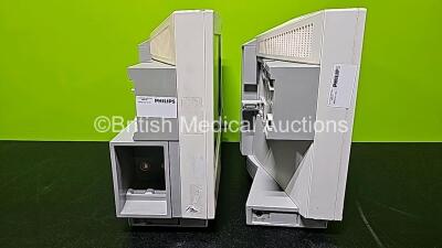 Job Lot Including 2 x Philips IntelliVue MP70 Patient Monitors (Both Power Up, Both Damaged Cases and 1 x Missing Dial - See Photos), 1 x Philips IntelliVue MP30 Touch Screen Patient Monitor (Powers Up, Missing Battery Door and Damaged Case - See Photos) - 17