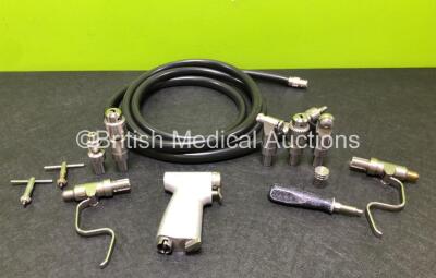 deSoutter MPZ-450 MultiDrive Handpiece with Hose, 7 x deSoutter Attachments, 2 x Chuck Keys and 1 x Blade Wrench