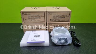 4 x Inspired Medical VHB10A Humidifiers (All Like New In Box, 2 Pin Power Supply)