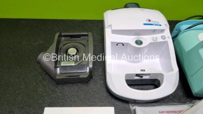 Mixed Lot Including 1 x 3M TR-302E+ Powered Air Turbo Unit, 1 x Ameda Elite Breast Pump. 1 x Family Medical NB201C Nebulizer, 4 x BP Cuffs and IntelliVue Information Centre Instructions - 3