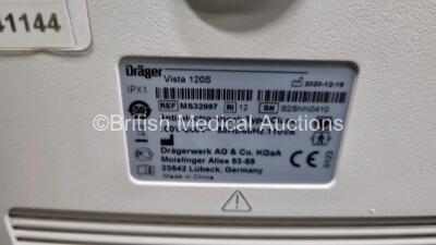 Drager Vista 120S Patient Monitor Including ECG, SPO2, IBP1, IBP2, IBP3, T1, T2, NIBP,CO2 and C.O Options *Mfd -2020* (Powers Up Like New In Box) with Stand *28364* - 4