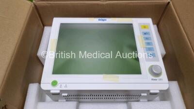 Drager Vista 120S Patient Monitor Including ECG, SPO2, IBP1, IBP2, IBP3, T1, T2, NIBP,CO2 and C.O Options *Mfd -2020* (Powers Up Like New In Box) with Stand *28364* - 6