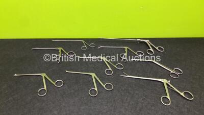 9 x Forcep Instruments Including Karl Storz and R.Wolf Forceps