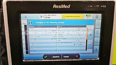 ResMed Astral 150 Touchscreen Ventilator *Software Version SX544-0602* Total Machine Hours - 25117 Hours Ref 27063 with Power Supply in Carry Case (Powers Up) *SN 22141644481* - 5