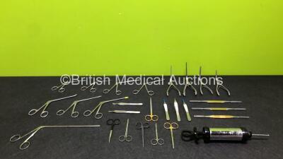 Job Lot of Various Surgical Instruments and 1 x Ear Syringe