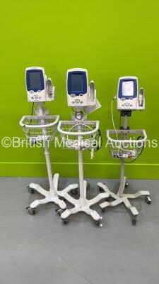 3 x Welch Allyn SPOT Vital Signs LXi Monitors on Stands (All Power Up - 2 x Loose Screens - See Pictures)