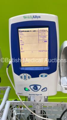 3 x Welch Allyn SPOT Vital Signs LXi Monitors on Stands (All Power Up - 1 x Loose Screen - See Pictures - 2