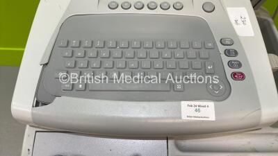 GE MAC 3500 ECG Machine on Stand with 10 Lead ECG Leads (No Power - Damaged Casing - See Photo) - 2