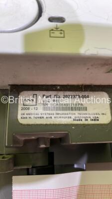 GE MAC 3500 ECG Machine on Stand with 10 Lead ECG Leads (No Power - Damaged Casing - See Photo) - 4