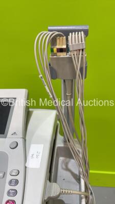 GE MAC 3500 ECG Machine on Stand with 10 Lead ECG Leads (No Power - Damaged Casing - See Photo) - 5