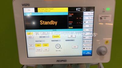 Aeonmed VG70 Ventilator Software Version 2.00, Running Hours 0 Hours 10 Mins on Stand (Powers Up) *S/N VG70 (E) XZZT22010* - 2