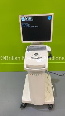 Sirona Cerec 3 Milling/Acquisition Machine with Probe/Handpiece (Powers Up - Slight Casing Damage -See Photo)